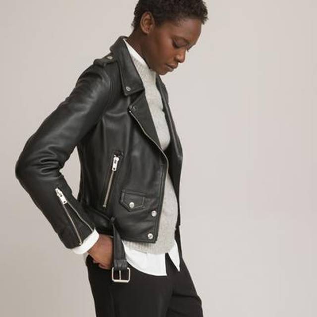 Signatures Thelma Biker Jacket in Leather - Black - 12