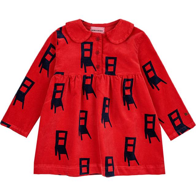 Bobo Choses Klänning - Velour - Sätt dig - Röd - Bobo Choses - 9 mån - Klänning