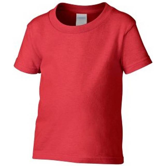 (Red, Small / 2T / 1-2 YO) Cotton T-Shirt Basic Blank Plain Tee Top for Baby Toddler Youth Kids Boy Girl