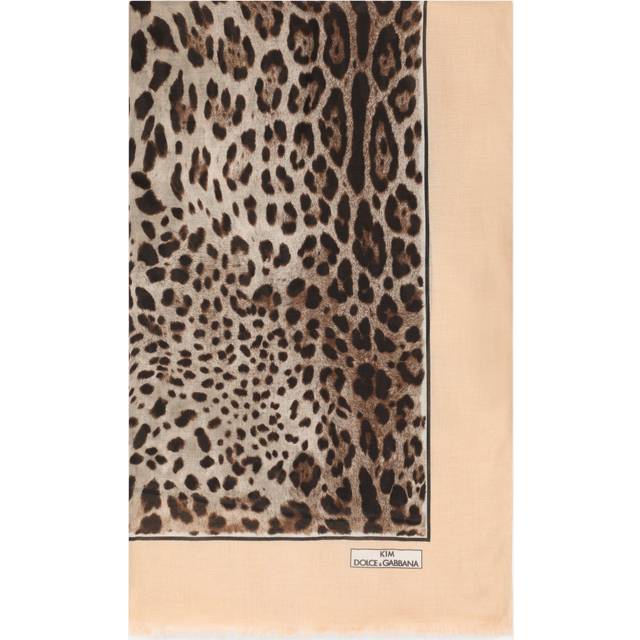 Dolce & Gabbana Leopard-print Cashmere And Modal Scarf (135 X 200) - Woman Scarves And Silks Animal Print Onesize