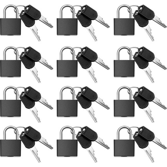 12 Pack Suitcase Locks with Keys,Small Luggage Padlocks Padlocks Keyed Padlock for School Gym Classroom Matching Game