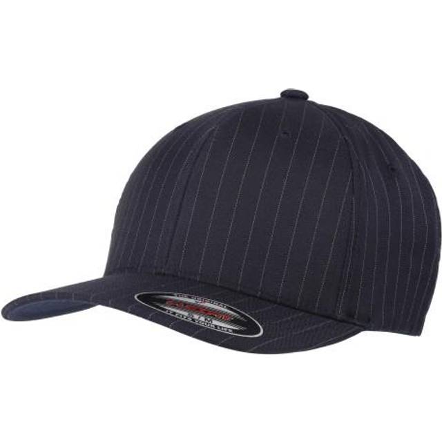 (S-M, Black/White) Yupoong Flexfit Unisex Pinstripe Baseball Cap