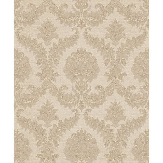 Galerie Cottage Chic Damask Beige Wallpaper 25722, Cream