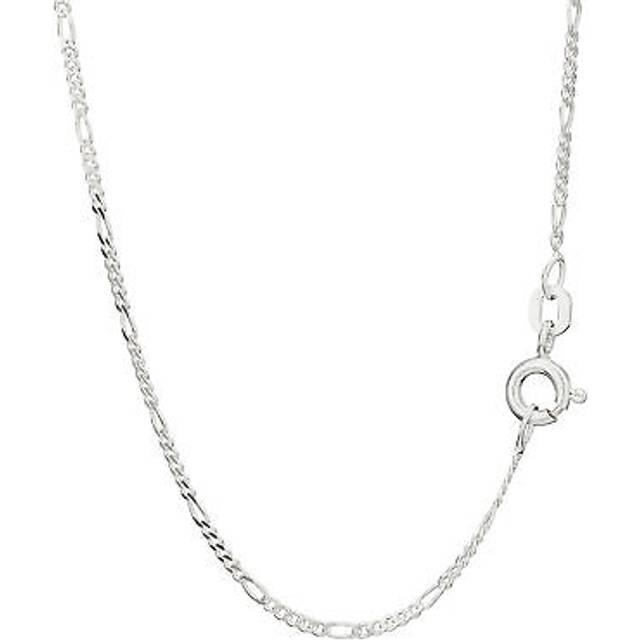 NKlaus Figaro Chain Necklace Thin 925 Sterling Silver Diamond Cut 1.5 mm