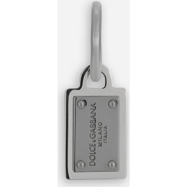 Dolce & Gabbana Single Creole Earring With Logo Tag - Man Bijoux Silver Metal Onesize