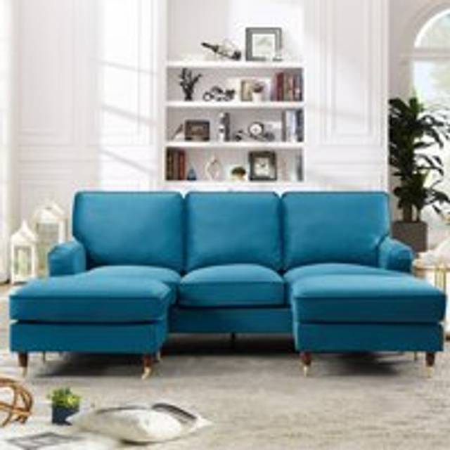 Artemis Home Woodbury U-shaped Corner Sofa - Teal, Multi