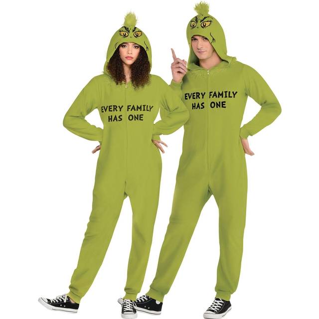 Zipster The Grinch Costume for Adults | Grinch Costumes - Black&#47;Green (S/M)