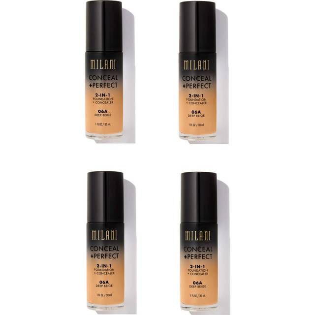 Milani Conceal And Perfect 2 In 1 Foundation + Concealer Deep Beige 30ml x4