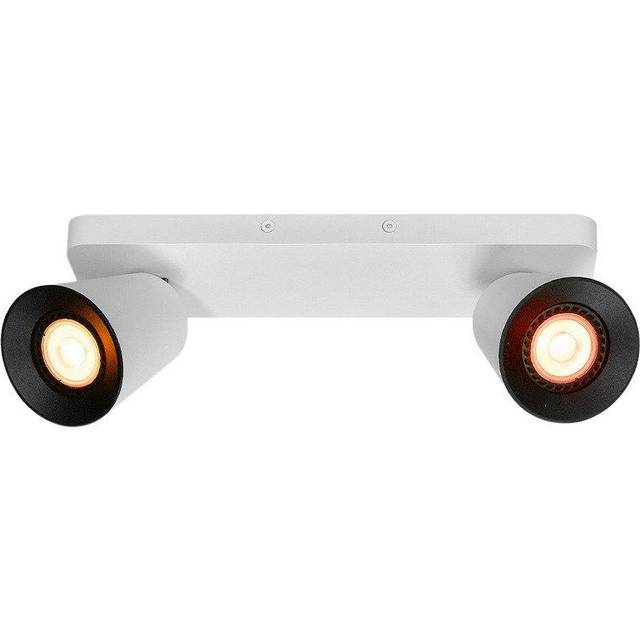 'Elli' White Double Cylinder Surface Mounted Adjustable Ceiling Spotlight with a choice of White, Black or Gold Inner - One Size