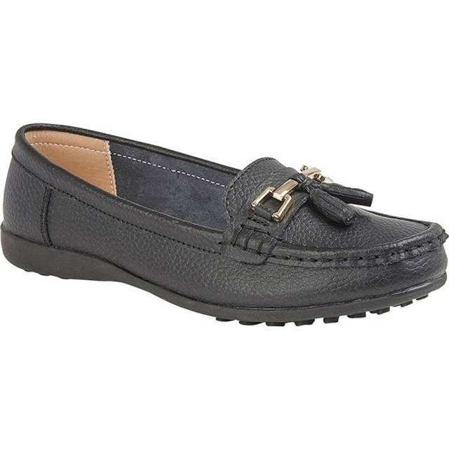 Boulevard Camila Tassle Loafers Womens | Slip On Shoes  | Black  | UK Size 6