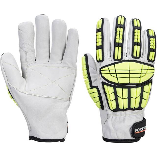 (XXL, Grey) Portwest Unisex Adult A745 Pro Impact Resistant Leather Cut Resistant Gloves