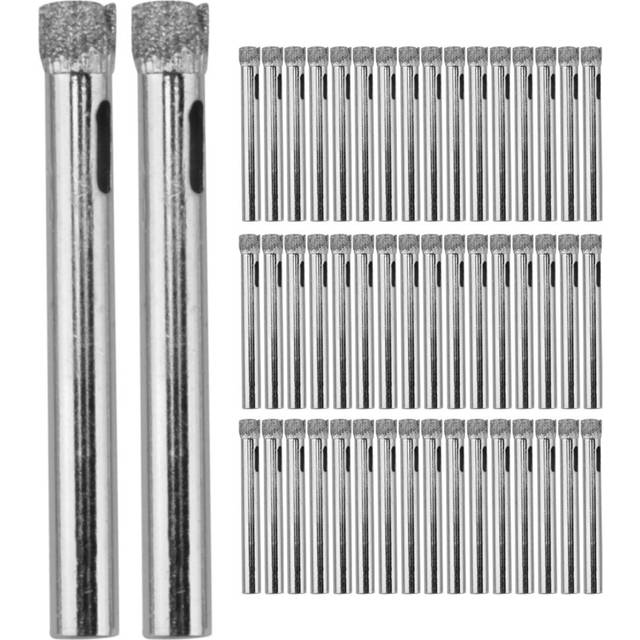 50Pcs Diamond Coated Drill Bit Set 6mm Diamond Tipped for Tile, Glass, , Porcelain,