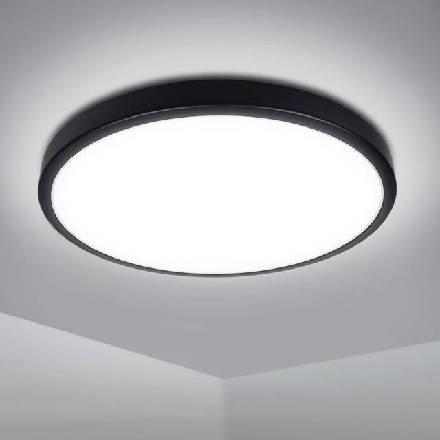 ExtraStar Black 18W LED Round Surface Daylight Ceiling Light - White - 5.7 x 33 x 33cm