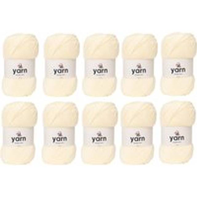 Korbond Cream Double Knit Yarn Bulk Pack Bundle - 10 x 100g, Cream