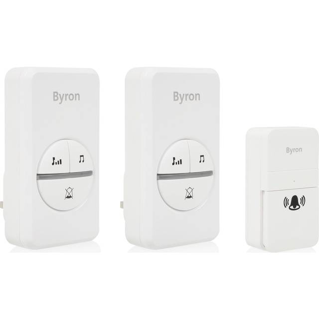Byron DBY-23445BS 100m Plug-In Doorbell - Twin, White
