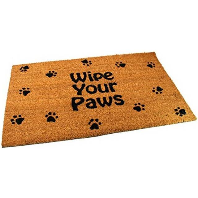 Black Ginger Large, Thick, Decorative, Patterned Coir Door Mats with Nature Designs (Wipe Your Paws)