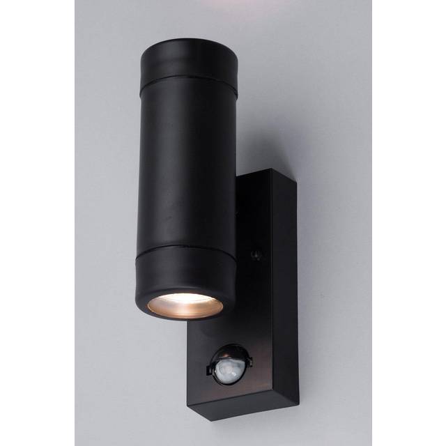 Fara Outdoor Up and Down Wall Light with PIR Sensor, Black