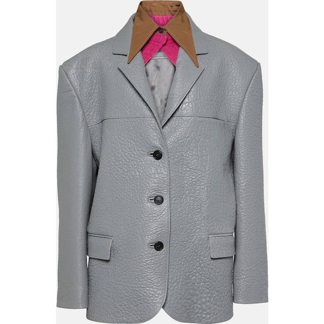 Prada Oversized leather jacket - grey (UK 6)