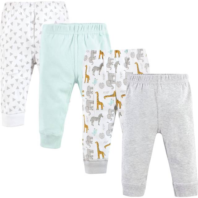 Hudson Baby Unisex Baby Cotton Pants and Leggings  Yellow Safari  9-12 Months