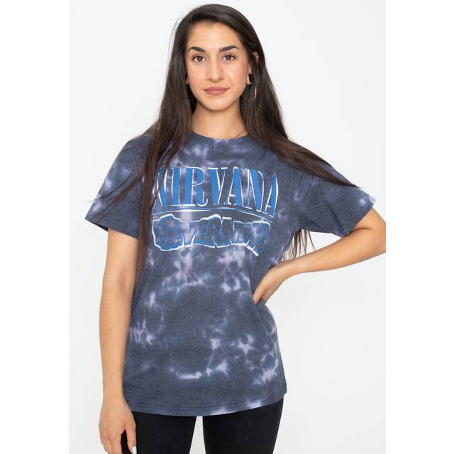 Official Nirvana T Shirt Nevermind Wavy Logo Album Logo Tie Dye Grunge Kurt