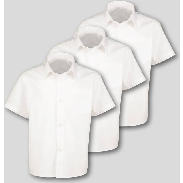 3 Pack Unisex White Short Sleeve Shirts Generous Fit 4 years