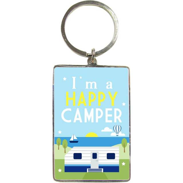 I'm A Happy Camper Metallic Keyring Lovely Birthday Christmas Gift Idea