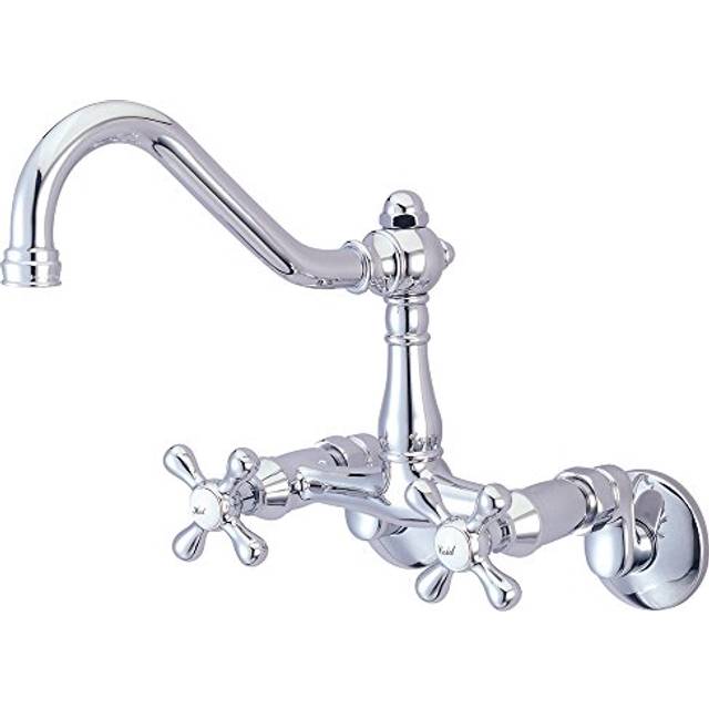 "Elements of Design ES3221AX Hot Springs 2-Handle Wall Mount Kitchen Faucet  8- 1/2""""""""  Polished Chrome"