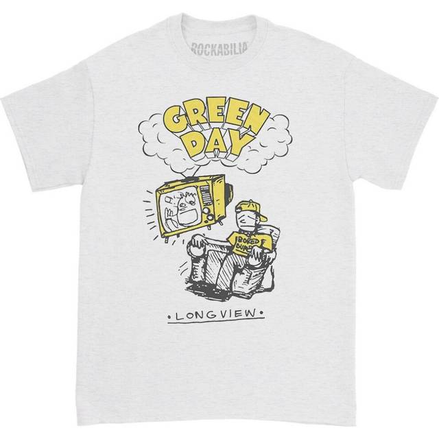 (XL, White) Green Day Unisex Adult Longview Doodle T-Shirt