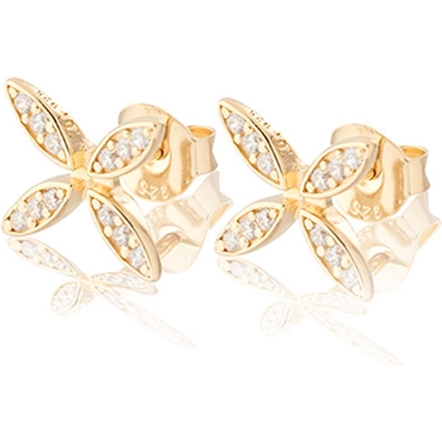 Carolina Gynning - Örhängen Sparkling Ellipse Mini - Guld