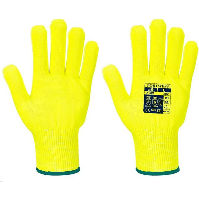 (M, Yellow) Portwest Unisex Adult A688 Pro Cut Resistant Liner Gloves
