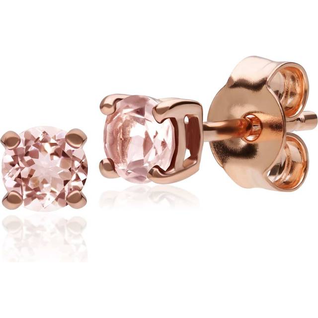 Classic Round Morganite Claw Set Stud Earrings in 9ct Rose Gold