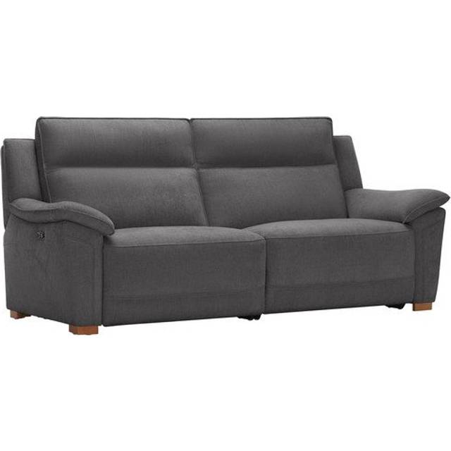 Sense Dark Grey Fabric Sofas - 3 Seater Electric Recliner Sofa - Dune Range - Oak Furnitureland