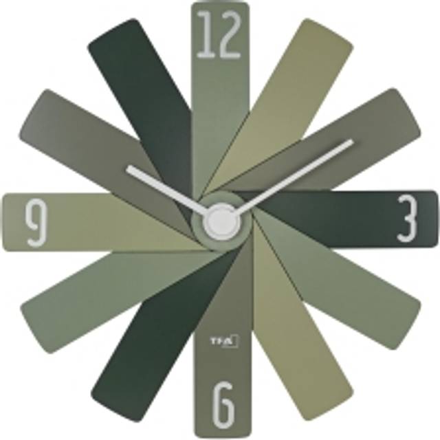 TFA Dostmann 60.3020.04 Kvarts Väggklocka 400 mm x 37 mm x 400 mm Grön, Oliv, Skogsgrön Smygande urverk (tystgående)