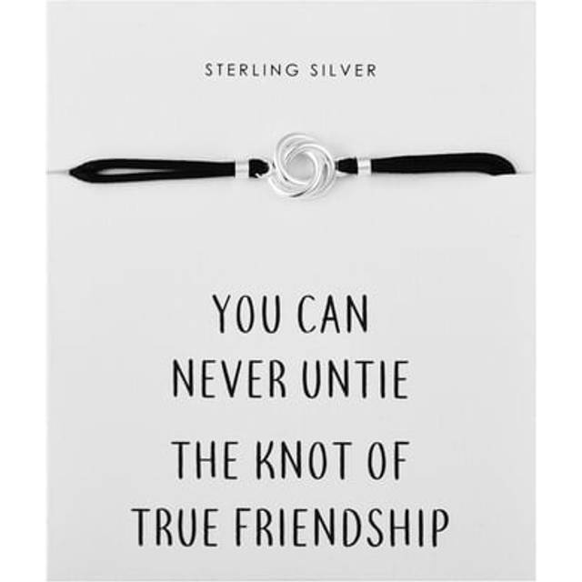 Sterling silver friendship quote corded knot bracelet by philip jones