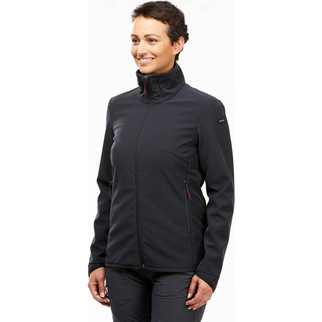 Women’s Windproof Softshell Jacket. MT100 - Black - Smoked Black/carbon Grey