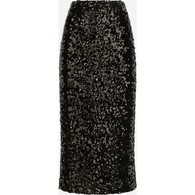 Dolce & Gabbana, Kjol, Dam, S, Svart kjol med bakre slits - black (S)