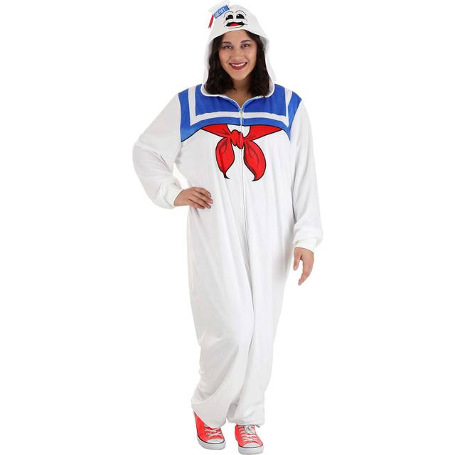 Plus Size Stay Puft Marshmallow Man Costume Onesie for Adults | Ghostbusters Costumes - Blue&#47;Red&#47;White (2X)