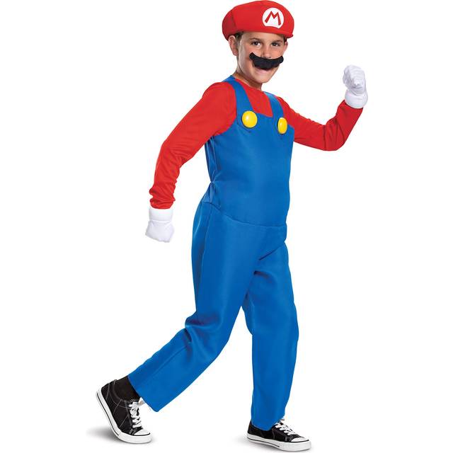 Super Mario Brothers Mario Deluxe Costume for Boys - Blue&#47;Red (7/8)