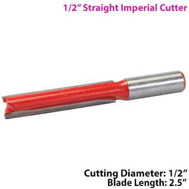 "1/2"" SHANK 1/2"" x 2 & 1/2"" Tungsten Carbide Straight Router Bit Worktop Wood Cutter"