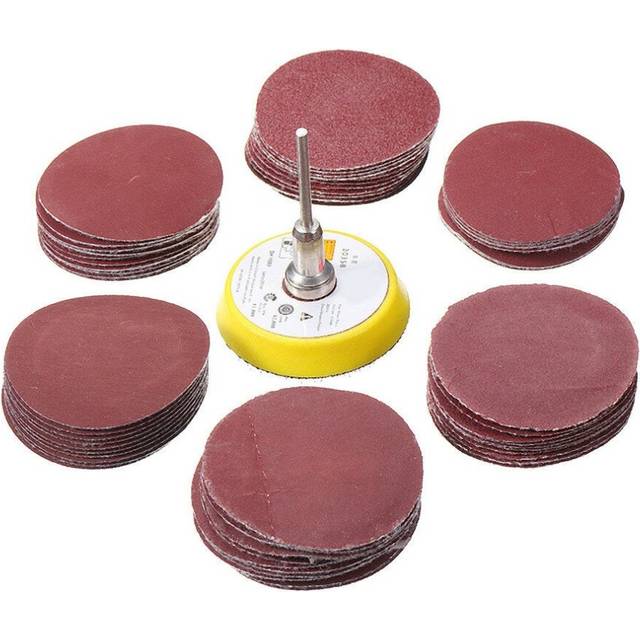 60pcs 50mm Sanding Disc Sandpaper with Backing Pad for Dremel Rotary Tool