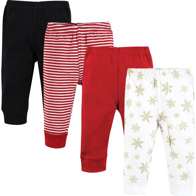 Hudson Baby Unisex Baby Cotton Pants and Leggings  Gold Snowflake  12-18 Months
