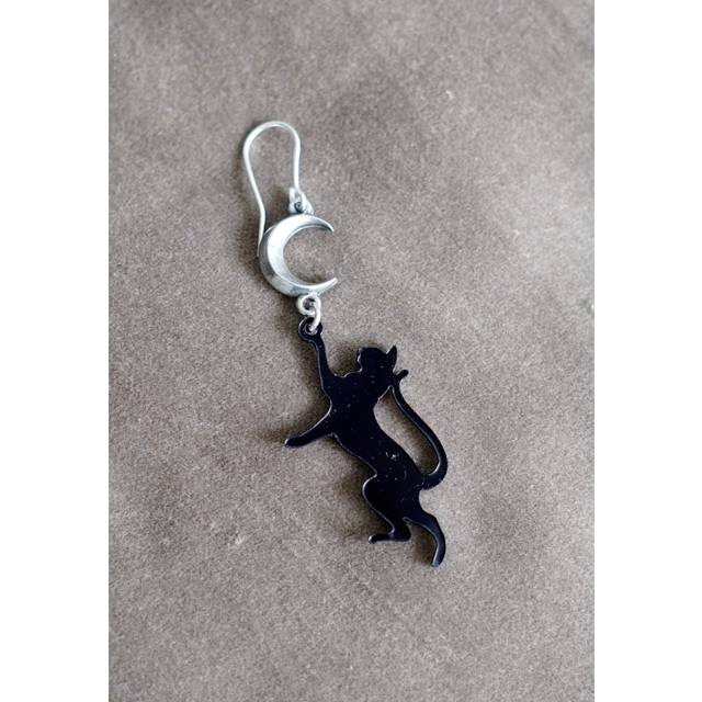 Alchemy England - Feline Moondream Silver - Earring - grey - Onesize - Pewter,Metal Alloy