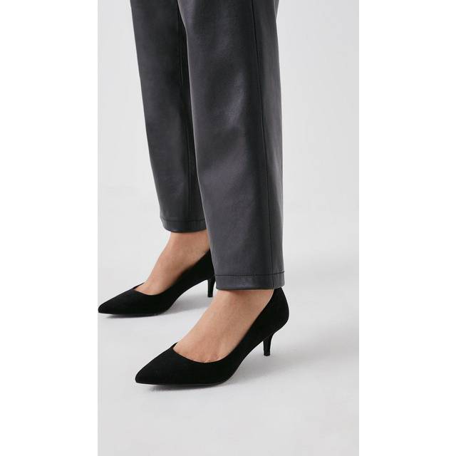 Womens Dove Kitten Heel Court Shoes - Natural Black - 6