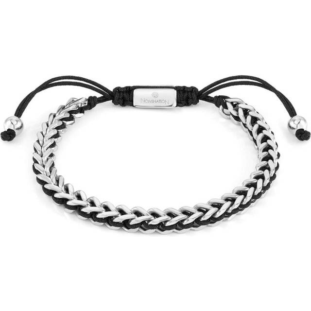 Nomination B-Yond Silver + Black Nautical Cord Bracelet - Adjustable