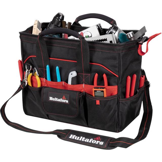 Hultafors Work Gear HT5543 Tradesmans Tool Bag  33 Pockets  Heavy Duty Ballistic Polyester Tool Carrier  Adjustable SlipResist