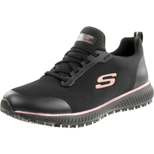 Skechers for woman. 77222EC Work Squad SR shoes black (40), Flat, Laces, Casual, Sport