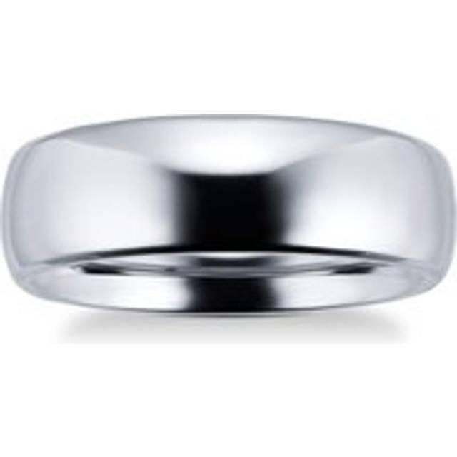 7mm Gents Plain Band Ring In Titanium - Ring Size S