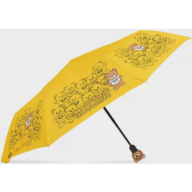Moschino, Accessoarer, unisex, ONE Size, Paraply med logotyp - yellow (ONE SIZE)