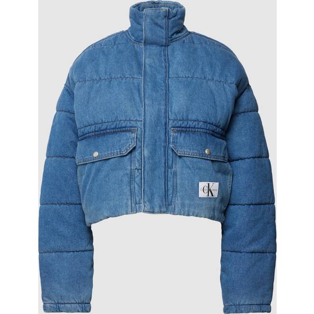 Calvin Klein Jeans, Winter Jackets, female, Purple, L, Blocked cropped puffer