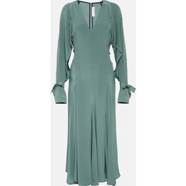 Victoria Beckham Trench cutout silk midi dress - grey (UK 8)